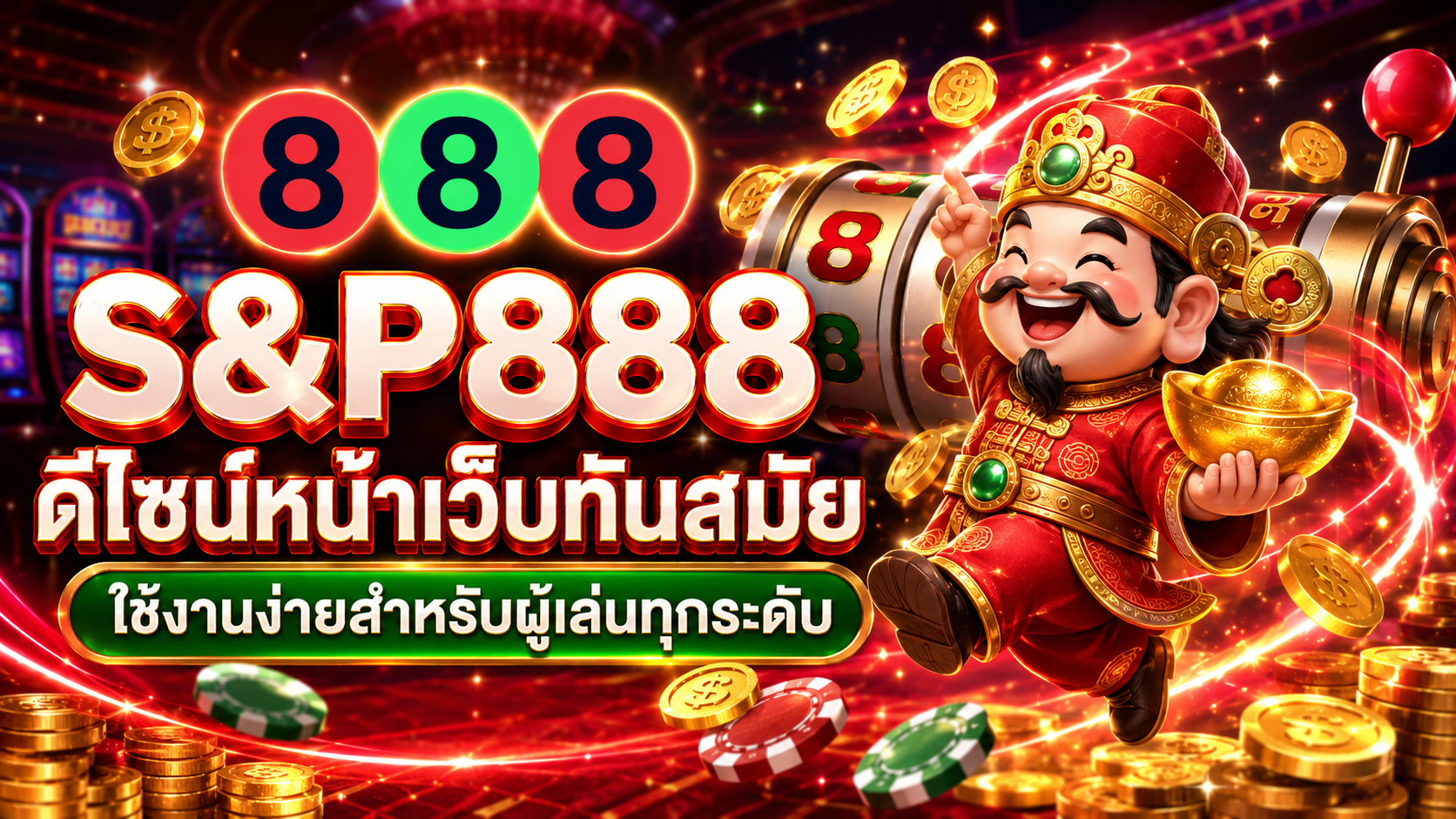 S&P888 ดีไซน์หน้าเว็บทันสมัย ใช้งานง่ายสำหรับผู้เล่นทุกระดับ​